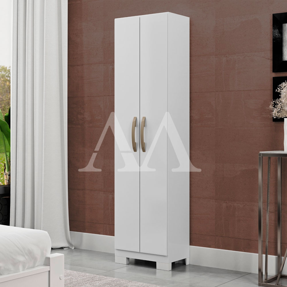 Multiuso Sapateira 2 Portas Abrir Mx Elara com Pés Branco Neve