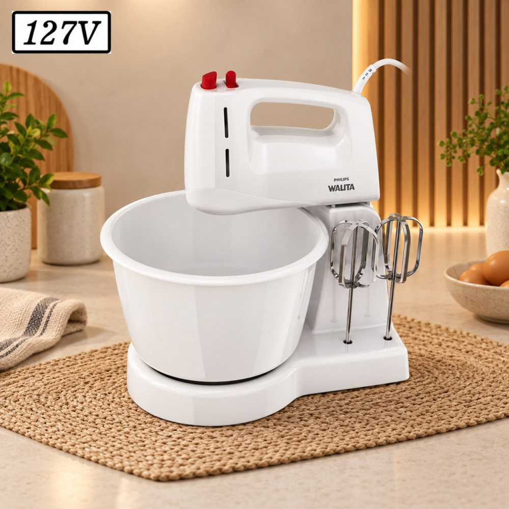 Batedeira Philips Walita Daily Ri7000/41 1 Tigela 3 Vel 250W 127V Branco